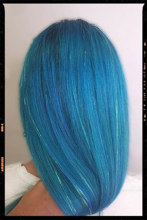 Hair - tinsel hair Blue Hair Tensil, Blue Hair Tinsel, Tinsel Hair, App Filter, Hair Tinsel, Airbrush App, Fairy Hair, Hair Idea, Wearing Clothes