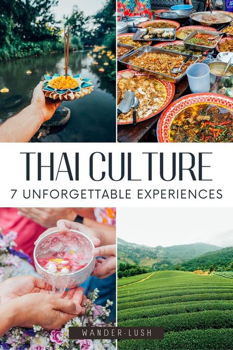 7 ways to experience the beauty of Thai culture – the best cultural activities in Thailand, from food and cooking to visiting local markets and festivals. Thailand Restaurant, Thailand Festivals, Thailand Activities, Thailand Tourist, Koh Samui Beach, Thailand Vacation, Thailand Adventure, Thailand Backpacking, Thailand Travel Tips