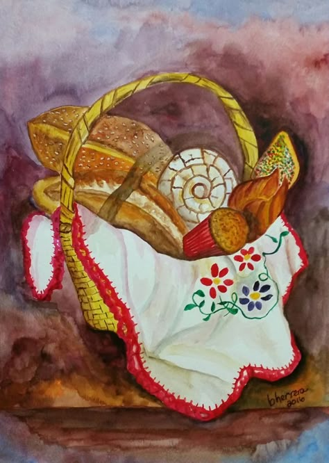 Old Mexican Paintings, Pan Dulce Painting, Latina Cottagecore, Mexican Art Traditional, Mexican Paintings Ideas, Mexican Art Painting, Latina Art, Mexican American Culture, Hispanic Art