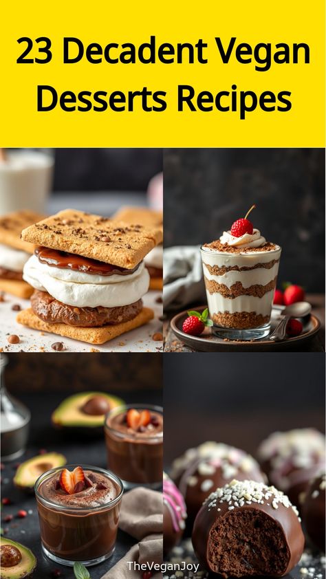 23 Decadent Vegan Desserts Recipes Vegan Cold Desserts, Vegan Asian Dessert Recipes, Christmas Vegan Desserts, Fun Vegan Recipes, Vegan Desserts Recipes, Vegan Desserts Healthy, Vegan Desserts Easy, Vegan Parfait, Easy Vegan Desserts