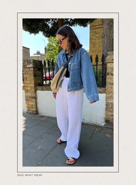 How to Wear Linen Trousers: 5 Chic Outfit Ideas | Who What Wear Linen Trousers Outfit, White Linen Trousers, Oversized Linen Shirt, Outfit Inso, Trousers Outfit, Bracelet For Girls, Trouser Outfit, Chic Outfit Ideas, Black Knit Dress