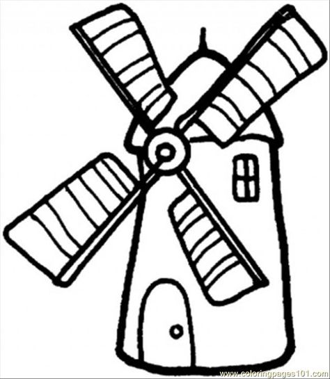 Windmill Coloring Pages Printable Coocoo Clock, Windmill Drawing, Farm Cartoon, Windmill House, House Colouring Pages, Dutch Windmills, Adult Colouring Pages, Don Quixote, Teaching Preschool