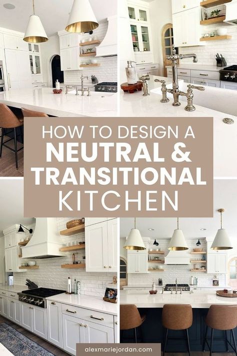 Transitional Bathroom Light Fixtures, Kitchen Transitional Style, Mixing Metals In Kitchen, Transitional Design Kitchen, Transitional Interior Design Style, Neutral Kitchen Colors, Trendy Kitchen Design, Transitional Style Kitchen, Inviting Kitchen