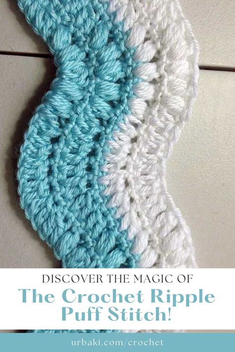 Prepare to be spellbound by the mesmerizing beauty of the Crochet Ripple Puff Stitch! Dive into a world of textured elegance as we guide you through the art of creating stunning ripple patterns that are sure to leave a lasting impression. With the enchanting addition of puff stitches, your crochet projects will come to life with a captivating depth and an irresistible touch. Whether you aspire to craft a cozy blanket that wraps you in warmth or a decorative afghan that adds charm to your... For The Love Of Texture Afghan Free Pattern, Crochet Granny Ripple Blanket, Puff Crochet Stitch, Caron Cloud Cakes Patterns, Crochet Puff Quilt, Ripple Crochet Pattern Free, Puff Stitch Crochet Blanket, Cotton Blanket Crochet, Wave Stitch Crochet