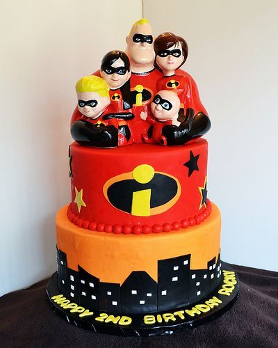 Incredibles birthday ideas | The Incredibles Cake by Simply Sweet Creations (www.simplysweetonline ... Incredibles Cake, Incredibles Birthday Party, Disney Themed Cakes, Cake Liner, Superhero Cake, Superhero Birthday Party, Disney Cakes, Boy Birthday Cake, 6th Birthday Parties