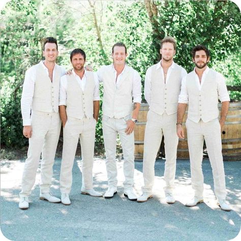 Vest Groomsmen, Beach Wedding Groom Attire, Beach Wedding Men, Beach Wedding Groom, White Attire, Wedding Vest, Mens Wear Wedding, Beach Wedding Attire, Buckle Pants