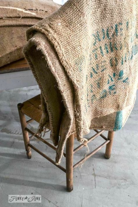 Jeans Bags Ideas, Coffee Bean Sacks, Burlap Coffee Bags, Pillow Cases Tutorials, Coffee Bean Bags, Vintage Burlap, Coffee Sacks, Burlap Projects, Burlap Sacks