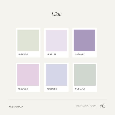 Pastel Lilac Color Palette, Lavender Vs Lilac, Lilac Color Palette, Pastel Palettes, Pastel Blue Color, Custom Brand Design, Pastel Color Palette, Orange Color Palettes, Purple Color Palettes