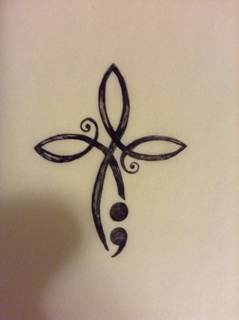 Cross Semicolon Tattoo, Semi Colon Cross Tattoo Ideas, Small Celtic Tattoos For Women, Celtic Tattoo For Women, New Beginning Tattoo, Celtic Cross Tattoos, Semicolon Tattoo, Tattoos For Women Half Sleeve, Celtic Tattoos