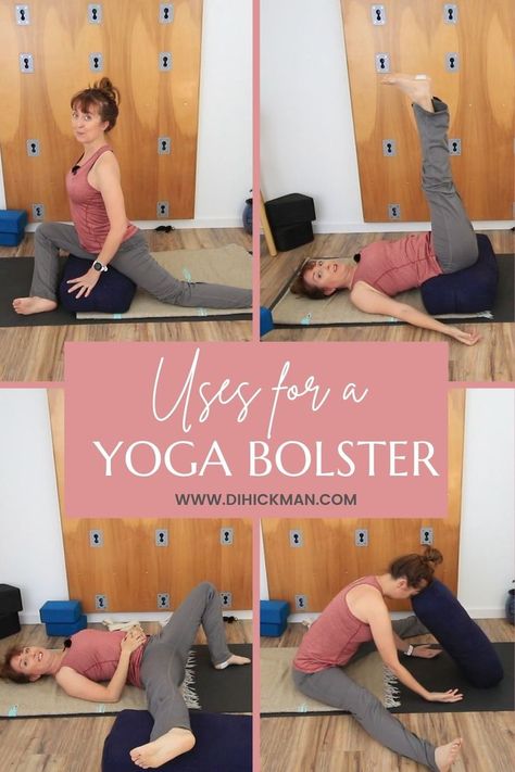 Your guide on how to use a yoga bolster. If you love supported yoga poses or restorative yoga to relax, unwind and reduce stress, a bolster is a great addition to your props. In this video I'll discuss what a Yoga Bolster is and 30+ poses to adapt your home practice for a little more R&R. Yoga Bolster Poses, Bolster Poses, Pregnant Workout, Yoga With Props, Total Gym Workouts, Yoga Shoulder, 8th Grade Reading, Relaxing Yoga Poses, Yoga Tools