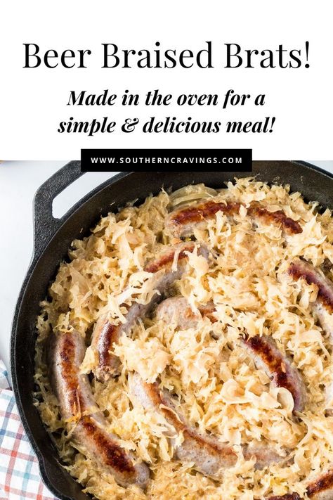 Beer Brats Recipe Stove, Brats On The Stove, Bratwurst In The Oven, Beer Bratwurst Recipes, Bratwurst Oven, Brats And Sauerkraut, How To Cook Bratwurst, Beer Brats Recipe, Beer Bratwurst