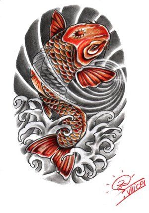 Koi Coy Fish Tattoos, Fish Tattoo Design, Japanese Koi Fish Tattoo, Koi Tattoo Design, Japanese Koi Fish, Koi Tattoo, Koi Fish Tattoo, Carpe Koi, Traditional Japanese Tattoos