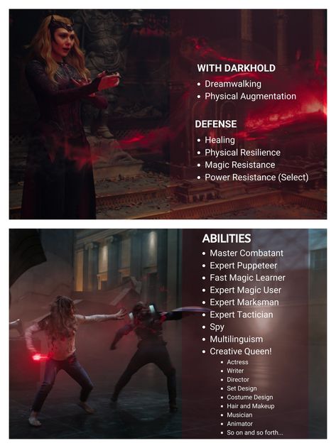 Witch Powers List, Scarlet Witch Abilities, Elemental Powers Aesthetic, Superhero Powers Ideas, Scarlett Witch Powers, Scarlet Witch Different Color Powers, Wanda Gold Powers, Powers List Superpower, Superpowers Aesthetic