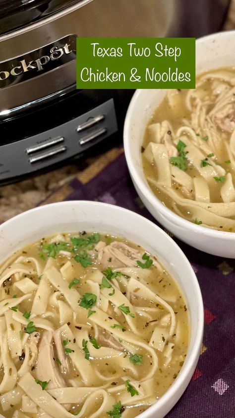 dinnerin321 on Instagram: 🤠🎶Texas Two Step Chicken and Noodles🥣🐓 This super easy Crockpot meal is perfect on a cold night, if you have a cold or if you’re just… Texas Two Step Chicken And Noodles Dinner In 321, Texas Two Step Chicken, Slow Cooker Chicken Noodle Soup Damn Delicious, Texas Two Step Soup, Slow Cooker Creamy Chicken Noodle Soup Six Sisters, Max And Erma’s Copy Cat Chicken Tortilla Soup, Souplantation Chicken Noodle Soup, Texas Two Step, Keto Crockpot