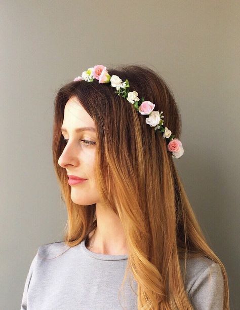 Garden Party Flower Crown, Flower Girl Wreath Floral Crowns, Simple Flower Crown, Flower Hair Bands Floral Crowns, Floral Tiara Flower Headbands, Flower Headband Wedding, Real Flower Tiara Floral Crowns, Flower Wreath Hair, White Flower Crown