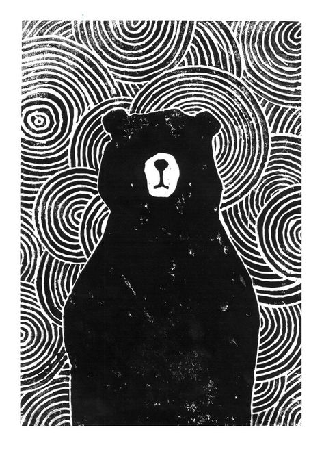 bear print Printmaking Simple, Handmade Stamps Diy, Linocut Prints Simple, Simple Printmaking, Linocut Inspiration, Linocut Design, Linocut Ideas, Reduction Print, Nursery Canvas Art