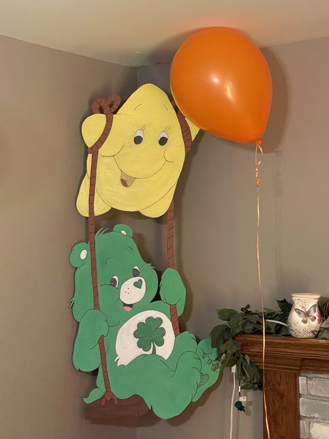 Carebear Trunk Or Treat, Carebear Decoration, Care Bear Classroom Theme, Care Bear Trunk Or Treat Ideas, Care Bear Bulletin Board, Care Bears Classroom Theme, Care Bear Backdrop Ideas, Care Bears Birthday Party, Care Bear Birthday