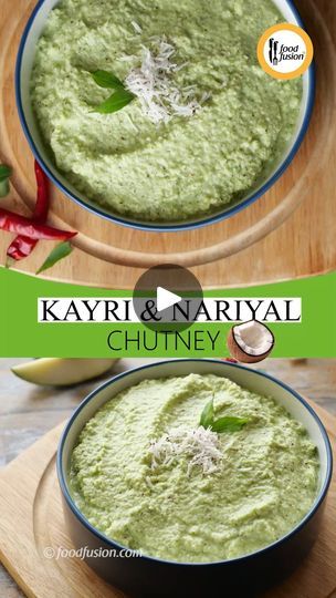 Summer special Kayri & Nariyal Chutney recipe for you #HappyCookingToYou #FoodFusion 

Ingredients:
-Kayri (Raw mangoes) cubes 1 Cup
-Nariyal (Fresh coconut) small cubes 1 Cup
-Lehsan (Garlic) clove 1
-Hari mirch (Green chillies) 5-6 
-Curry patta (Curry leaves) 8-10
-Hara dhania (Fresh coriander) ¼ Cup
-Podina (Mint leaves) ¼ Cup
-Namak (Salt) ½ tsp or to taste
-Water 3-4 tbs or as required 
-Nariyal (Fresh coconut) grated 
-Curry patta (Curry leaves)

Directions:
-In blender,add raw mango,fresh coconut,garlic,green chillies,curry leaves,fresh coriander,mint leaves,salt,water & blend well.
-Garnish with fresh coconut,curry leaves & serve!
-Can be stored in refrigerator for 3-4 days. | Food Fusion | Food Fusion · Original audio Nariyal Chutney Recipe, Food Fusion, Raw Mango, Fresh Coconut, Chutney Recipe, Garlic Clove, Fusion Food, Chutney Recipes, Summer Special