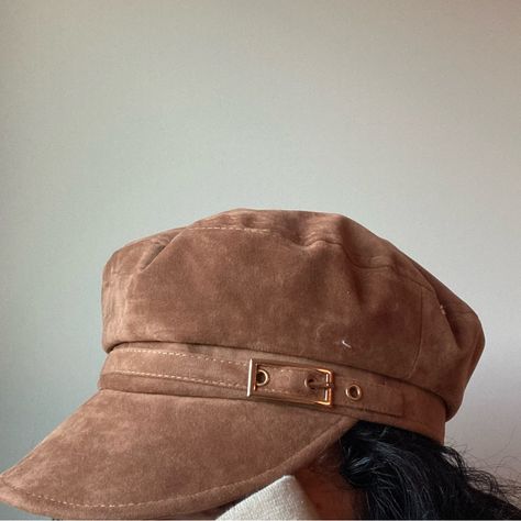 Condition: I Purchased It And Just Never Wore So It’s New Without Tags Material: Cotton And Polyester Size: One Size Brand: No Tag Style: Conductor Hat Captains Hat Smoke And Pet Free Home Bundle To Save All Offers Considered Cute Hat Aesthetic, Grandpa Hats, Otgw Party, Newsies Aesthetic, Messenger Hat, Newsie Hat, Fall Hats For Women, Pageboy Hat, Brown Leather Hat