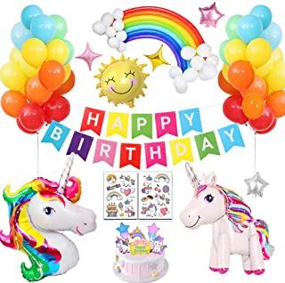 Amazon.co.uk : girl balloons Unicorn Balloons, Ballon Banner, Unicorn Birthday Decorations, Pink Latex, Unicorn Balloon, Unicorn Party Supplies, Unicorn Party Decorations, Perfect Birthday Party, Pastel Balloons