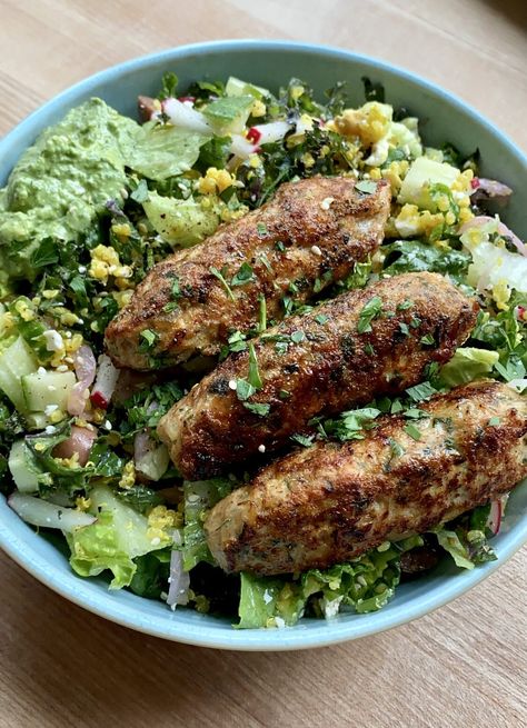 Kofta Recipe Chicken, Pfc Meals, Chicken Koftas, Chicken Kofta Recipe, Kofta Meatballs, Chicken Kofta, Ground Chicken Meatballs, Carb Dishes, Kofta Recipe