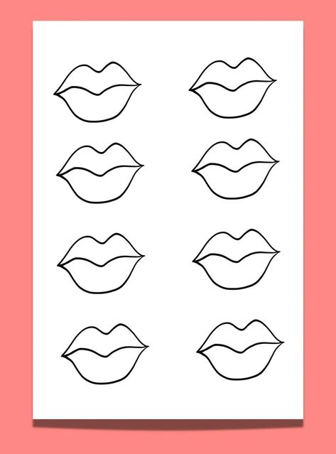 Free Lips Template: 9 Fun Lips and Mustache Printables - Artsydee | Drawing, Painting, Craft & Creativity Lips Template, Mustache Crafts, Bratz Lips, Mustache Template, Lip Stencil, Best Watercolor Pencils, Mustache Art, Pen Projects, Photobooth Props