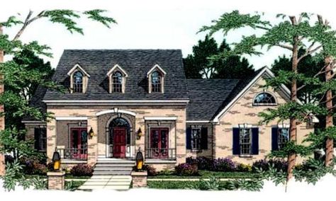 Plan #406-240 - Houseplans.com French House Plans, Cape Cod House Plans, Southern Style House Plans, Southern House Plan, Colonial House Plans, Southern House, Southern Design, European House Plan, Monster House Plans