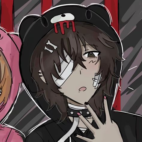 ;༊   ❦.  gloomy bear matching skk pfp , art by nyaworu on tt !!   𐂯.  ꩜ Gloomy Bear Art, Skk Matching Pfps, Gloomy Bear Pfp, Scenecore Pfp, Gloomy Bear, Profile Photos, Bear Art, Stray Dogs Anime, Matching Pfps