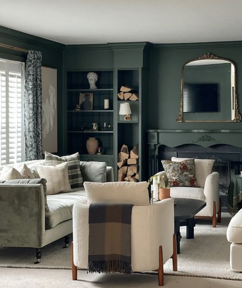 Best Dark Green Paint Colors for Your Home – Welsh Design Studio Smoky Green Paint Colors, Smoky Green Paint, Dark Green Painted Walls, Dark Brunswick Green, Best Dark Green Paint Colors, Best Dark Green Paint, Dark Green Paint Colors, Dark Green Paint, Green Painted Walls