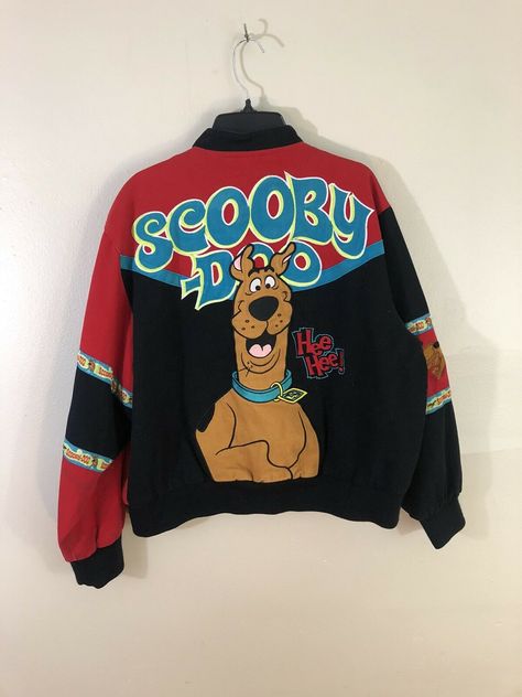 Vintage SCOOBY DOO Denim Jean JACKET Women’s Size Small Rare Scooby Doo Jacket, Scooby Doo Accessories, Scooby Doo Clothes, Scooby Doo Outfits, Fun Jackets, Denim Varsity Jacket, Vintage Scooby Doo, Jean Button Up Shirt, Racer Jackets