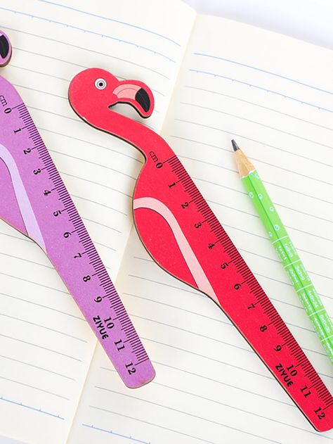 Multicolor    Wood  Ruler Embellished   Creative Supplies Wood Ruler, Stationery Ideas, Wooden Ruler, Wooden Cutouts, Baby Panda, Paper Crafts For Kids, Stationery Items, Random Color, Art Classes