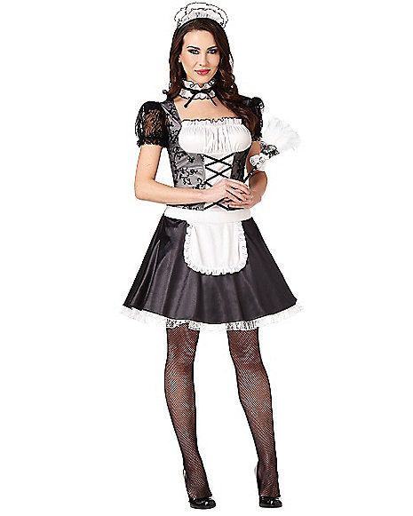 Adult Sassy Maid Costume - Spirithalloween.com Dirndl Outfit, Maid Cosplay, Bandeau Tops, 1920s Flapper Dress, French Maid, Elegant Outfits, Maid Outfit, Lingerie Costume, Mini Robes