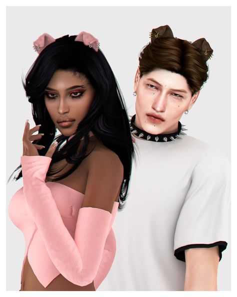 Ears With Piercings, 2 Ear Piercings, Puppy Ears, Sims 4 Men Clothing, Fluffy Puppy, Double Ear Piercings, Tumblr Sims 4, Ts4 Cc, Free Instagram