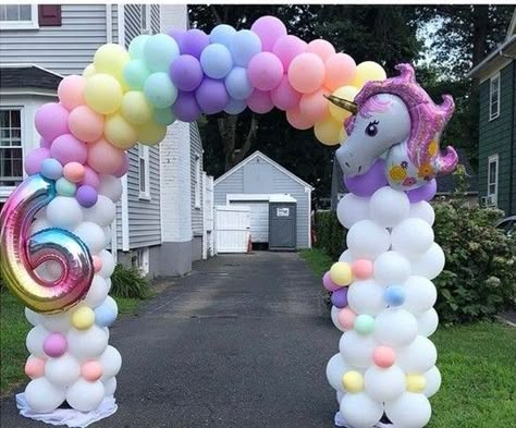 Unicorn Theme Balloon Decor, Unicorn Arch Balloons, Unicorn Balloon Arch Ideas, Unicorn Theme Balloon Decoration, Unicorn Birthday Balloon Arch, Unicorn Birthday Party Balloons, Unicorn Balloon Decorations, Unicorn Balloon Ideas, Unicorn Balloon Arch