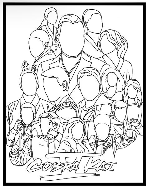 I created this coloring page based on Cobra Kai season 5. Cobra Kai Coloring Page, Outer Banks Coloring Pages, Kobra Kai Wallpaper, Cobra Kai Drawing, Kai Drawing, Cobra Kai Season 5, Kai Arts, Jacob Bertrand, Painting Images