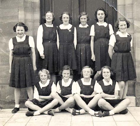 Gymslip Uniform, Catholic School Uniforms, Group Of Women, School Dress, Catholic School, Vintage School, School Dresses, School Uniforms, Girls Uniforms