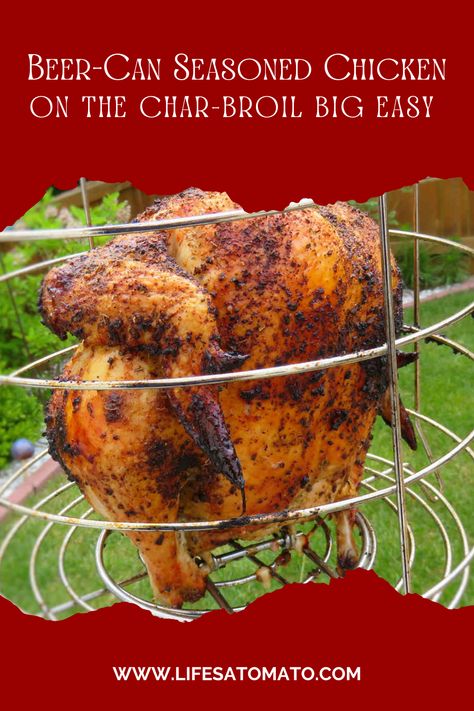 I’m a big fan of making beer can chicken. Weber has a beer can seasoning that hits the spot with the perfect combination of spices. It’s perfect for making beer-can seasoned chicken on the Char-Broil Big Easy. Nothing could be easier. I will warn you, though, the crispy skin comes out absolutely delicious. The advantage of being the person cooking the chicken is that you get first dibs on it and the rest of the chicken. Oiless Fryer Recipes, Big Easy Cooker, Charbroil Big Easy Recipes, Big Easy Turkey Fryer, Big Easy Recipes, Char Broil Big Easy, Turkey Fryer, Chile Peppers, Broiled Chicken