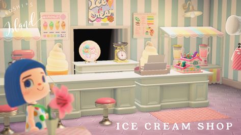 Animal Crossing Ice Cream Shop, Ac Ideas, Animals Crossing, Ice Cream Shop, Animal Crossing, Ice Cream, Cream, Animals