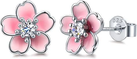 AmazonSmile: 925 Sterling Silver Stud Earrings,Cute Flower Ear Studs for Women,White/Black/Rose Gold Plated, Hypoallergenic Jewelry Gift: Clothing, Shoes & Jewelry Meme Costume, Flower Ear, Hypoallergenic Jewelry, Sterling Silver Stud Earrings, Flower Stud, Pink Enamel, Cute Flower, Valentines Jewelry, Silver Stud Earrings