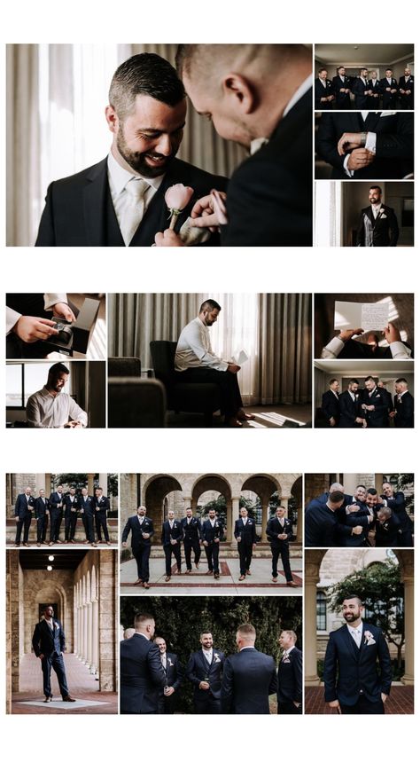 Groomsmen Pictorial Ideas, Groom With Groomsmen Photo Ideas, Wedding Day Preparation, Groom Prep Photography, Wedding Getting Ready Pictures Groom, Grooms Getting Ready Photos, Getting Ready Groom Photos, Groom Preparation Photos, Grooms Photoshoot