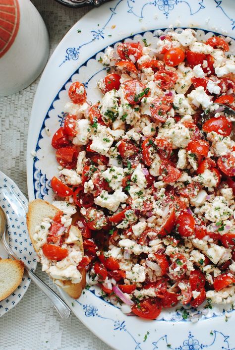 Feta Dip with Tomatoes and Herbs Feta Dip With Tomatoes, Tomato And Feta Dip, Dip With Tomatoes, Feta Cheese Dip, Feta Tomato, Chicken Feta, Tomato And Feta, Cheese Dips, Greek Seasoning