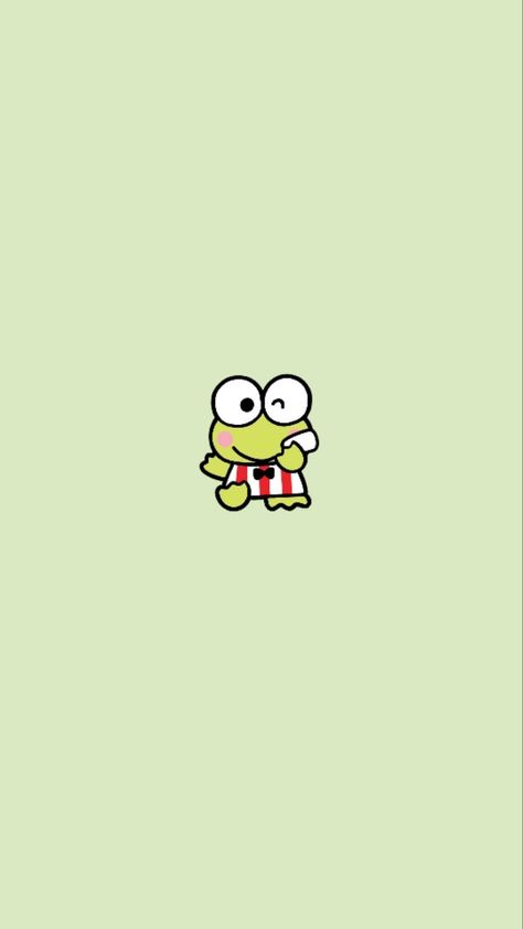 Green Frog From Hello Kitty, Keropi Wallpaper, Keroppi Wallpapers Aesthetic, Keropi Sanrio, Keroppi Wallpapers, Green Wallpapers, Hedgehog Illustration, Hippie Aesthetic, Neverland Art