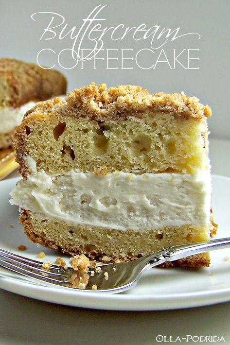 Filled Coffee Cake, Crumb Coffee Cakes, Breakfast Coffee Cake, Buttercream Filling, Sweet Dough, Coffee Cakes, Cake Fillings, Coffee Cake Recipes, Bundt Cakes