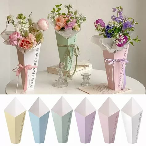 5pcs Flower Wrapping Paper Gift Box Bouquet Packaging Bag Flowers Paper Wrapping Material Graduation Wedding Party Supplies - Gift Boxes & Bags - AliExpress Box Bouquet, Bouquet Packaging, Flower Cones, Flower Bags, Bouquet Bag, Faux Flower Bouquets, Graduation Flowers, Diy Bouquet Wrap, Bouquet Box