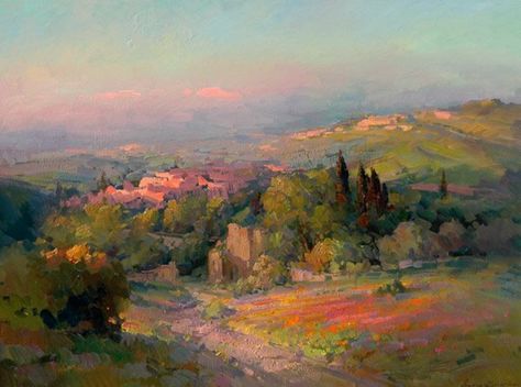 Ovanes Berberian Provence Ovanes Berberian, Beautiful Landscape Paintings, Impressionist Landscape, House Landscape, Impressionist Paintings, Painting Videos, Landscape Artist, Just Start, Watercolor Techniques