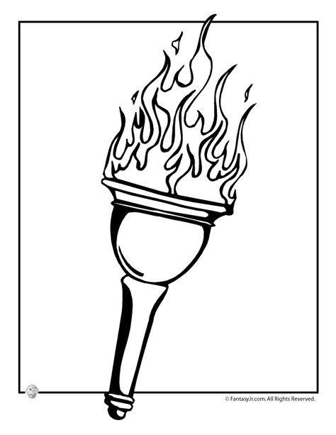 Olympic Torch Coloring Page Summer Season Drawing, Olympic Crafts, Olympics Activities, Olympic Colors, Sports Coloring Pages, Olympic Theme, Olympic Flame, Olympic Torch, Summer Coloring Pages