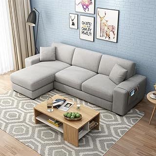 L Shape Sofa Set, L Shape Sofa, L Shape, Sofa Set, Home Kitchen, Light Grey, Sectional, Sofa, Living Room