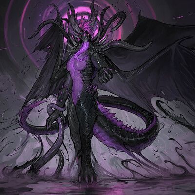 ArtStation - Timi Honkanen Alien Dragon, Fantasy Words, D D Monsters, Heaven Art, Alien Concept Art, Monster Concept Art, Dungeons And Dragons Characters, Fantasy Creatures Art, Mythical Creatures Art