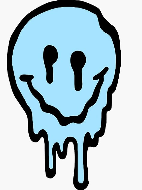 "Drippy smiley face " Sticker by jordancoh | Redbubble Drippy Smiley Face Painting, Drippy Design, Drippy Logo, Melty Smiley Face, Drippy Draw Ideas, Dripping Smiley Face, Drippy Smiley Face, Distorted Smiley Face, Smiles Drawings