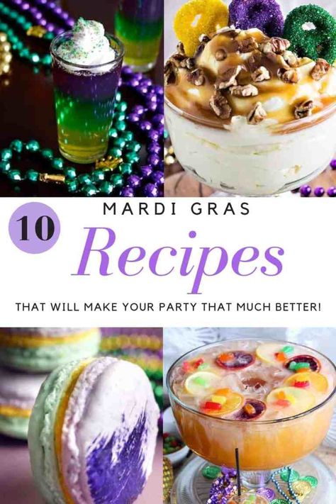 Mardi Gras Snacks, Mardi Gras Recipes Easy, Mardi Gras Recipe, Mardi Gras Appetizers, Food New Orleans, Mardi Gras Party Food, Mardi Gras Desserts, Mardi Gras Party Ideas, Mardi Gras Recipes